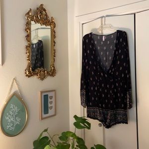 Plus Size Black Boho Romper